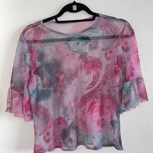 Brand New Sheer Floral Top
